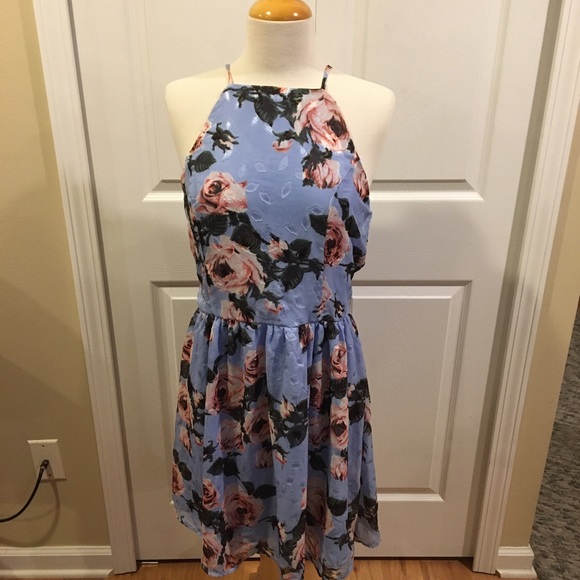 Miami Floral Halter Tie Back Dress - Picture 5 of 5